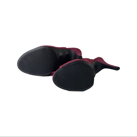 Ashley Stewart Fringe Burgundy Heels - Picture 2 of 6